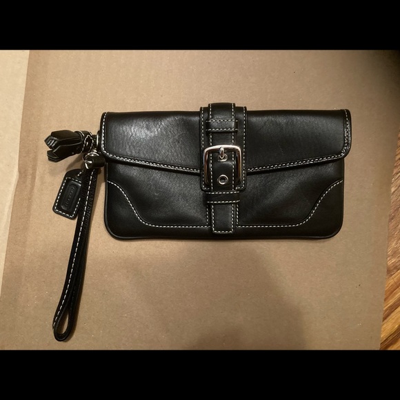 Coach Like-New Black Wristlet - Picture 1 of 9